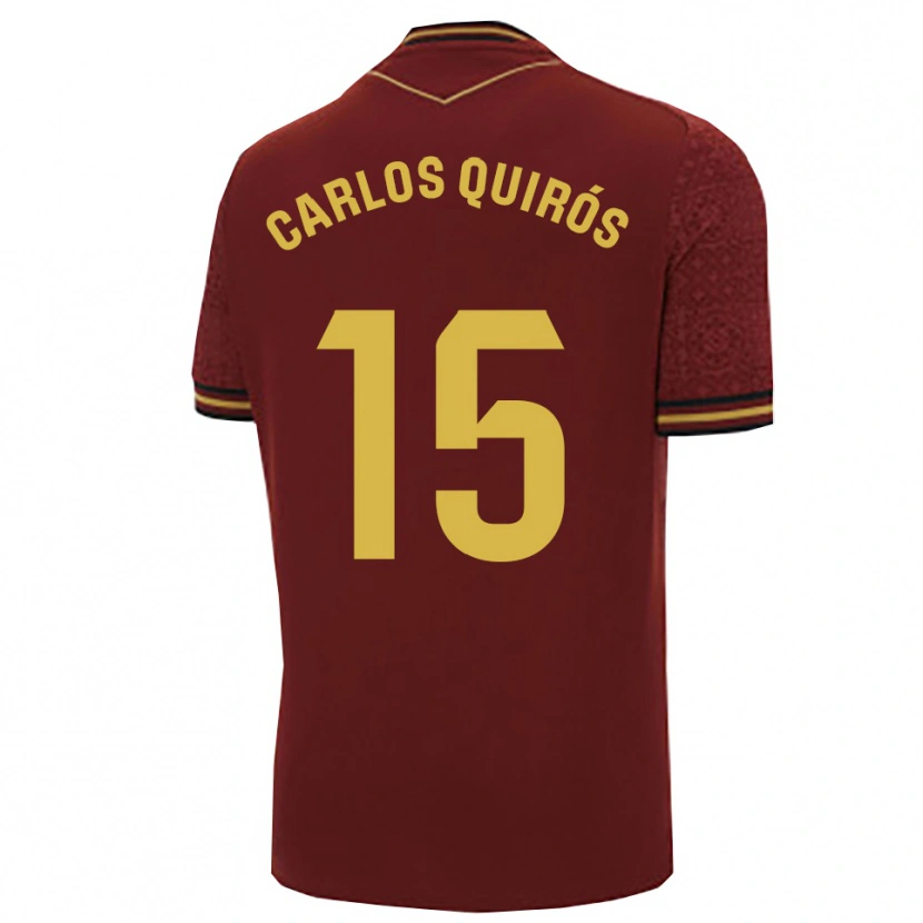 Danxen Uomo Maglia Juan Carlos Quirós #15 Borgogna Oro Kit Gara Away 2025/26 Maglietta