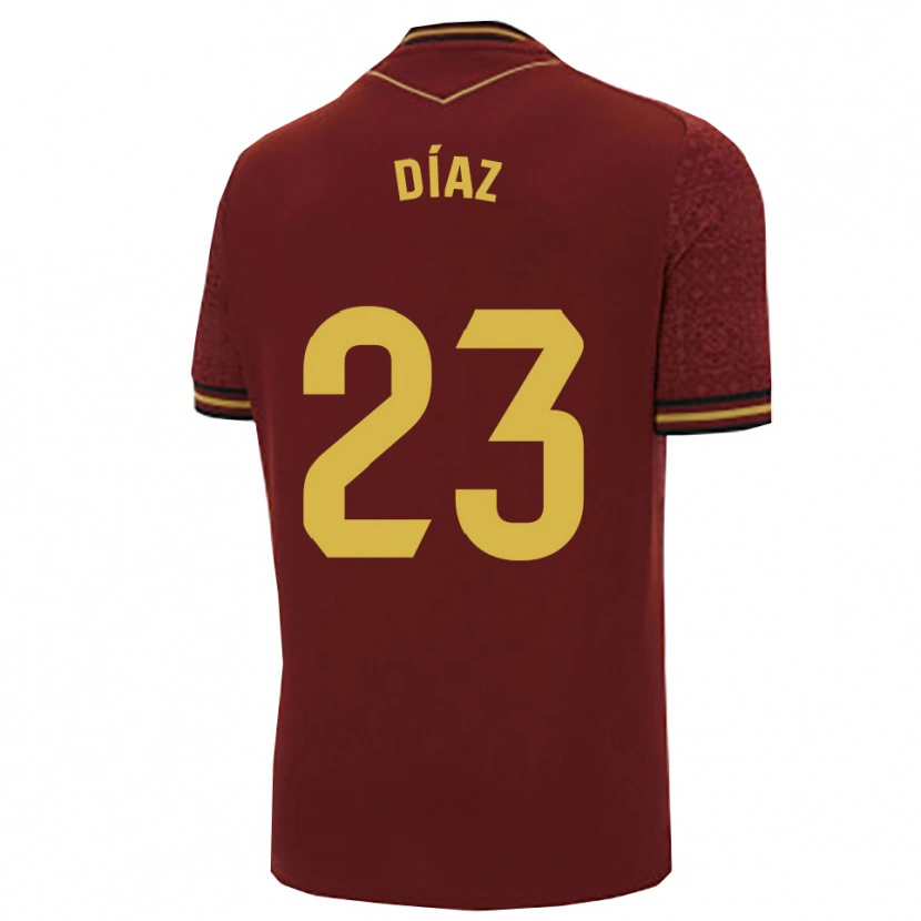 Danxen Uomo Maglia Juan Díaz #23 Borgogna Oro Kit Gara Away 2025/26 Maglietta