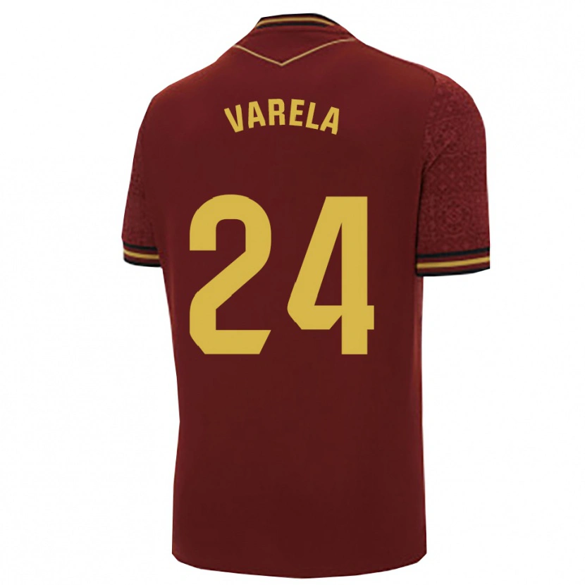 Danxen Uomo Maglia Brandon Varela #24 Borgogna Oro Kit Gara Away 2025/26 Maglietta