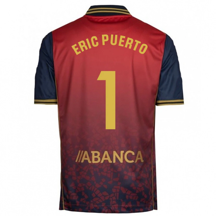 Danxen Uomo Maglia Eric Puerto #1 Rosso Blu Scuro Kit Gara Away 2025/26 Maglietta