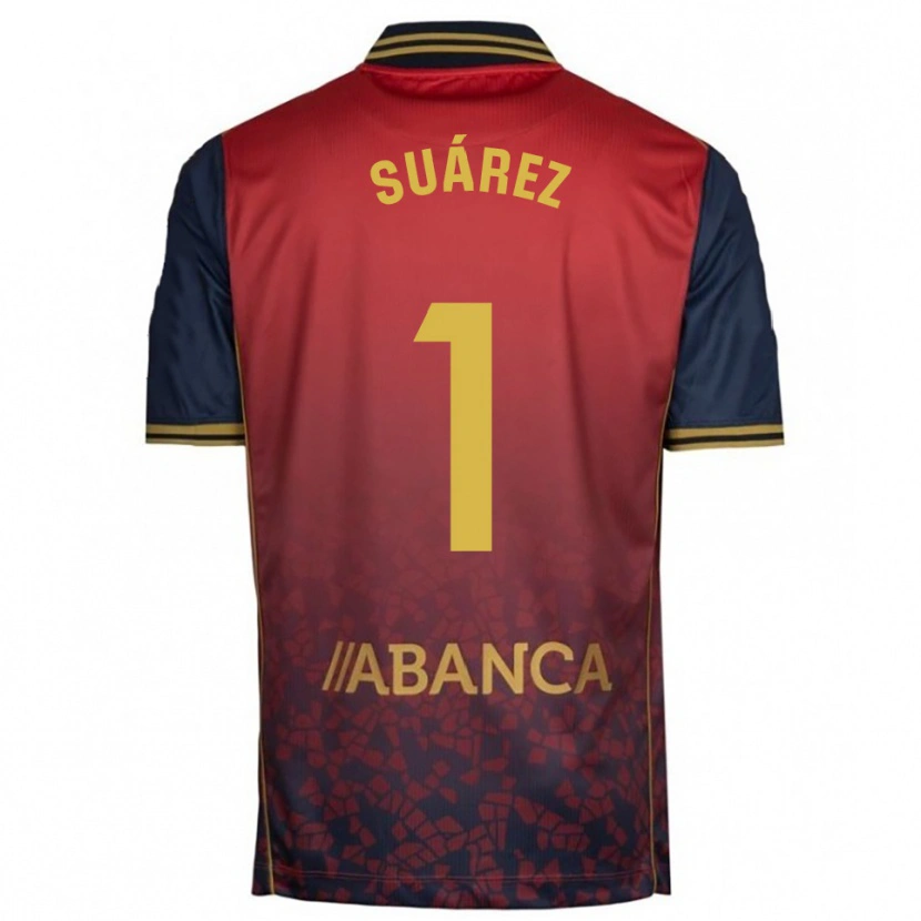 Danxen Uomo Maglia Brais Suárez #1 Rosso Blu Scuro Kit Gara Away 2025/26 Maglietta
