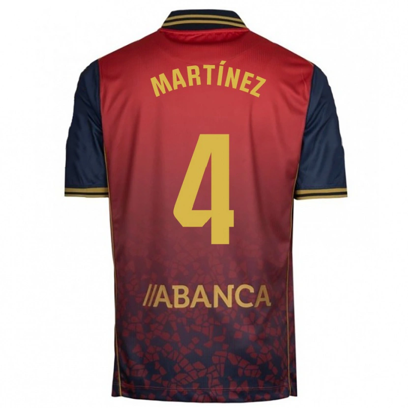 Danxen Uomo Maglia Pablo Martínez #4 Rosso Blu Scuro Kit Gara Away 2025/26 Maglietta