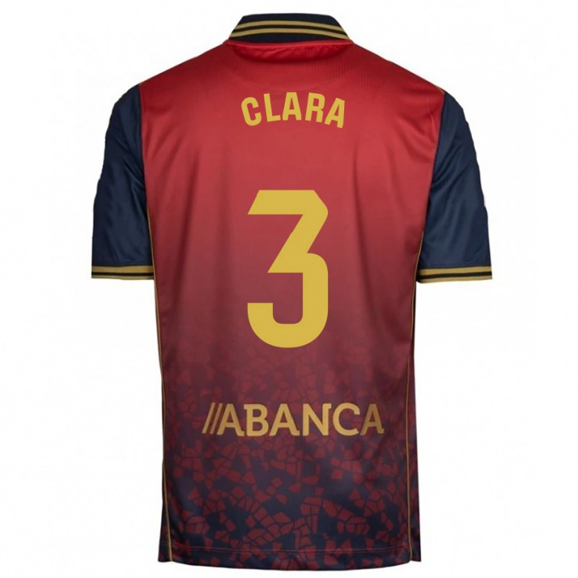 Danxen Uomo Maglia Clara Rodríguez #3 Rosso Blu Scuro Kit Gara Away 2025/26 Maglietta