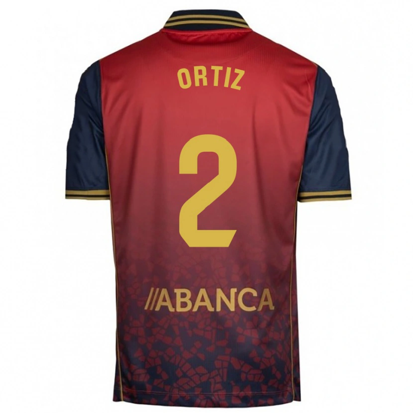 Danxen Uomo Maglia Samara Ortiz #2 Rosso Blu Scuro Kit Gara Away 2025/26 Maglietta
