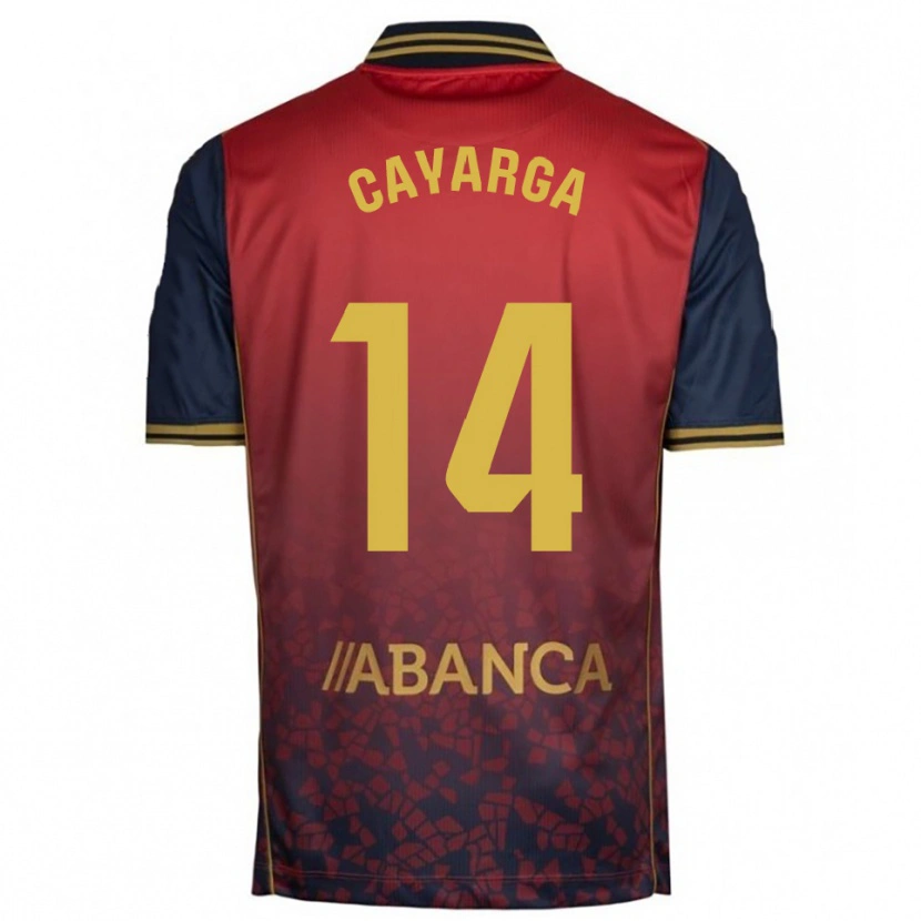 Danxen Uomo Maglia Berto Cayarga #14 Rosso Blu Scuro Kit Gara Away 2025/26 Maglietta