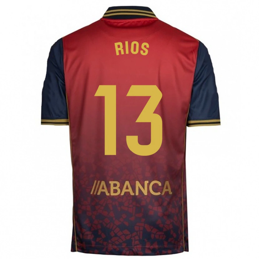 Danxen Uomo Maglia Hugo Rios #13 Rosso Blu Scuro Kit Gara Away 2025/26 Maglietta