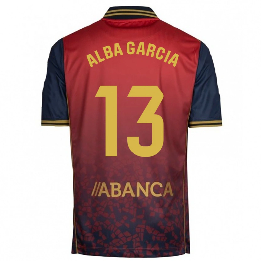 Danxen Uomo Maglia Lucía Alba García #13 Rosso Blu Scuro Kit Gara Away 2025/26 Maglietta