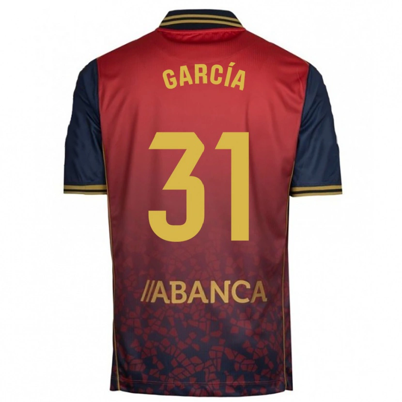 Danxen Uomo Maglia Pablo García #31 Rosso Blu Scuro Kit Gara Away 2025/26 Maglietta
