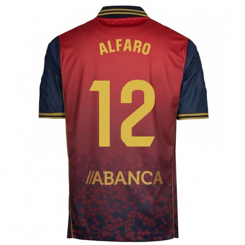 Danxen Uomo Maglia Alejandro Alfaro #12 Rosso Blu Scuro Kit Gara Away 2025/26 Maglietta