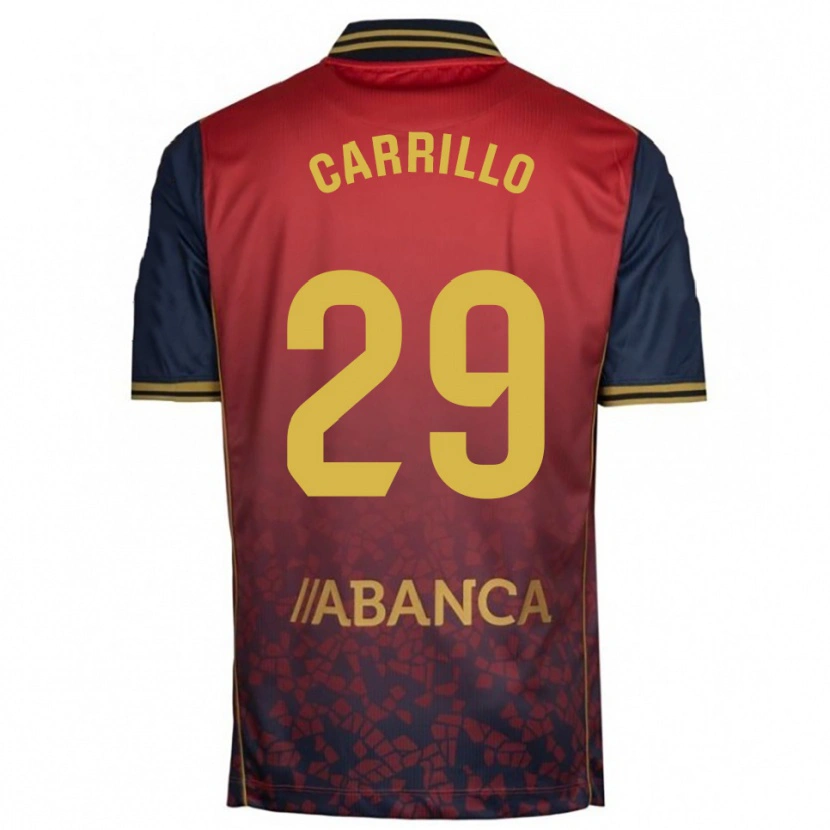 Danxen Uomo Maglia Noé Carrillo #29 Rosso Blu Scuro Kit Gara Away 2025/26 Maglietta