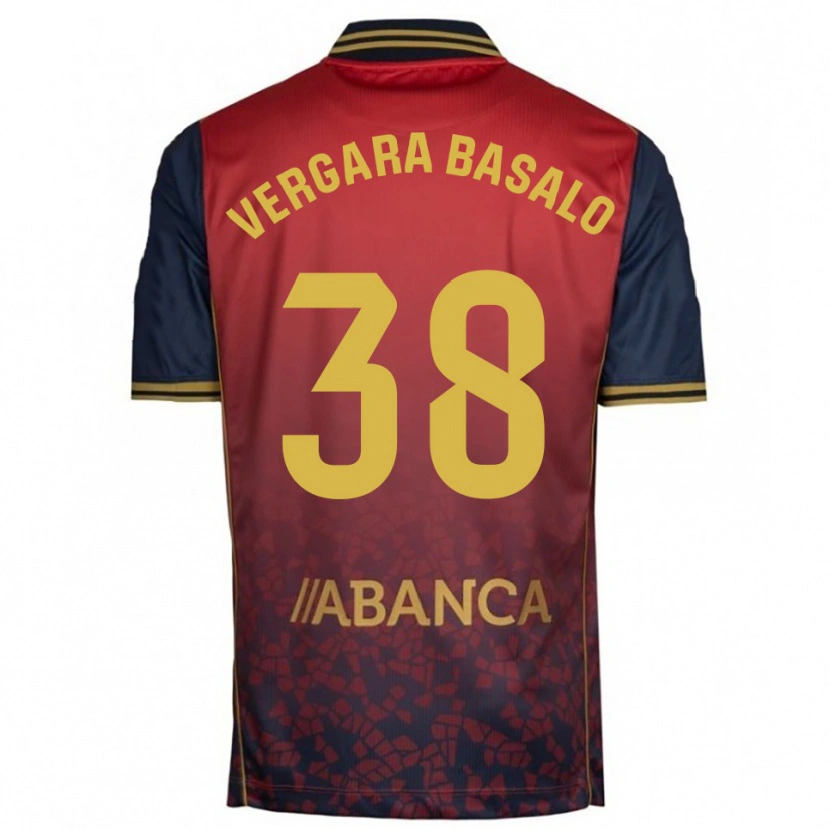 Danxen Uomo Maglia David Vergara Basalo #38 Rosso Blu Scuro Kit Gara Away 2025/26 Maglietta