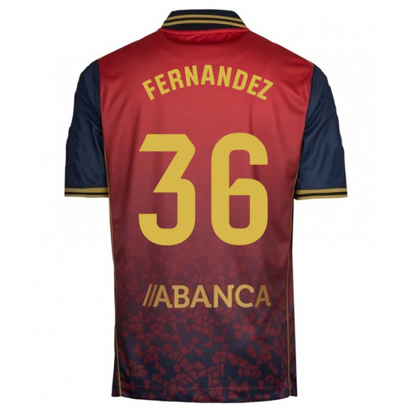 Danxen Uomo Maglia Rubén Fernández #36 Rosso Blu Scuro Kit Gara Away 2025/26 Maglietta