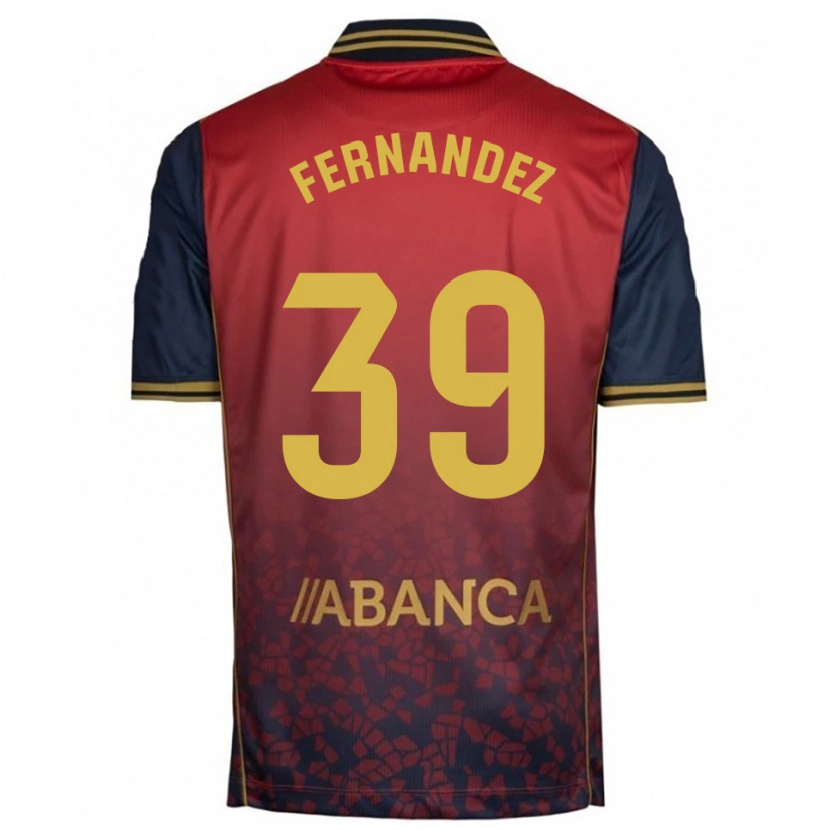 Danxen Uomo Maglia David Fernández #39 Rosso Blu Scuro Kit Gara Away 2025/26 Maglietta