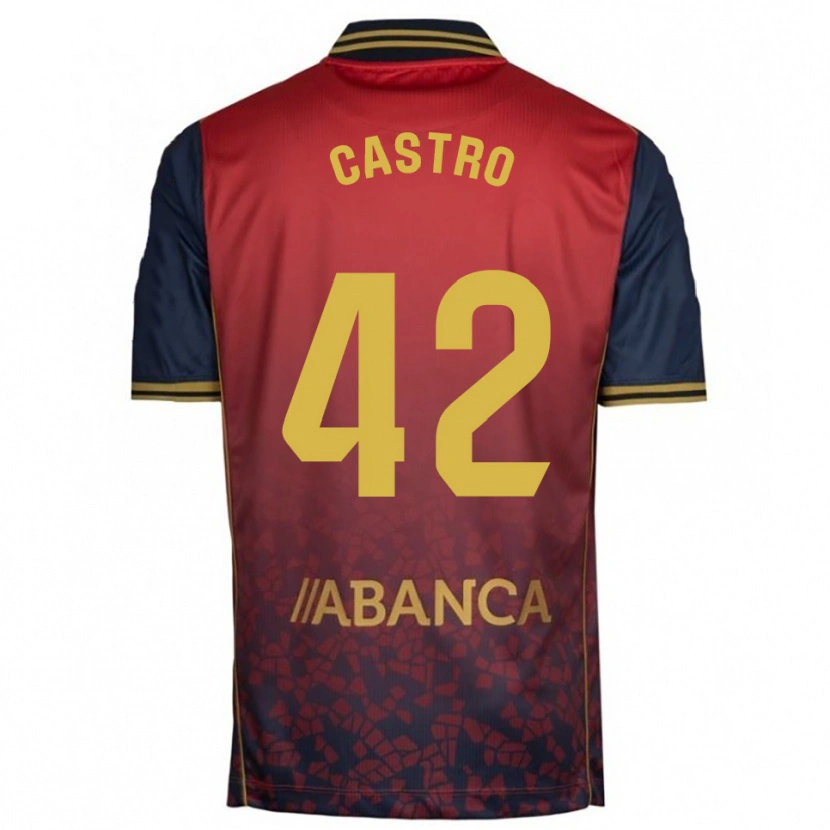 Danxen Uomo Maglia Lucas Castro #42 Rosso Blu Scuro Kit Gara Away 2025/26 Maglietta
