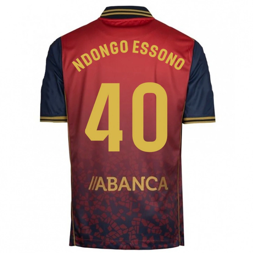Danxen Uomo Maglia Rodrigue Essono #40 Rosso Blu Scuro Kit Gara Away 2025/26 Maglietta