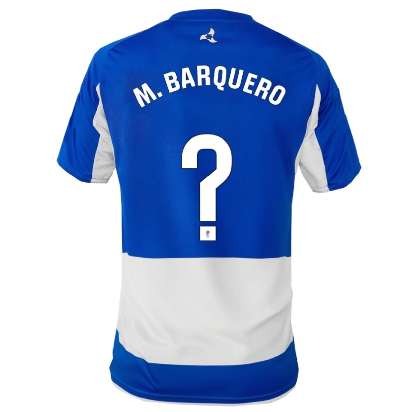 Danxen Uomo Maglia María Barquero Gutierrez #0 Blu Bianco Kit Gara Away 2025/26 Maglietta