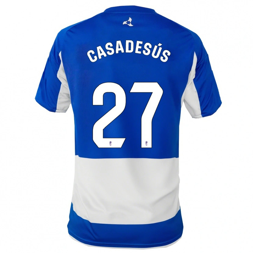 Danxen Uomo Maglia Pau Casadesús #27 Blu Bianco Kit Gara Away 2025/26 Maglietta