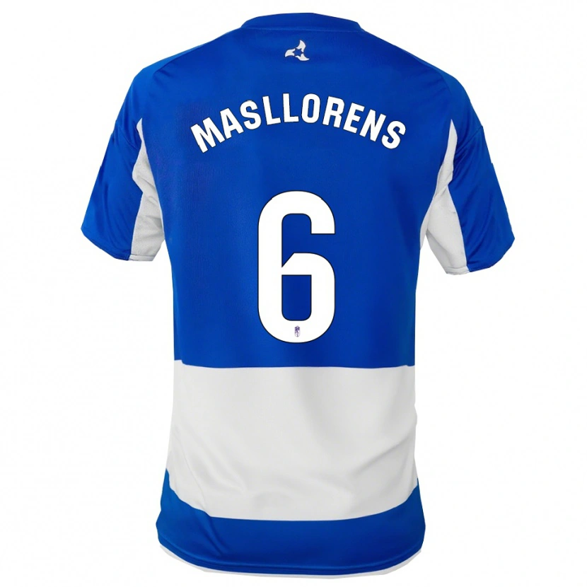 Danxen Uomo Maglia José Masllorens #6 Blu Bianco Kit Gara Away 2025/26 Maglietta