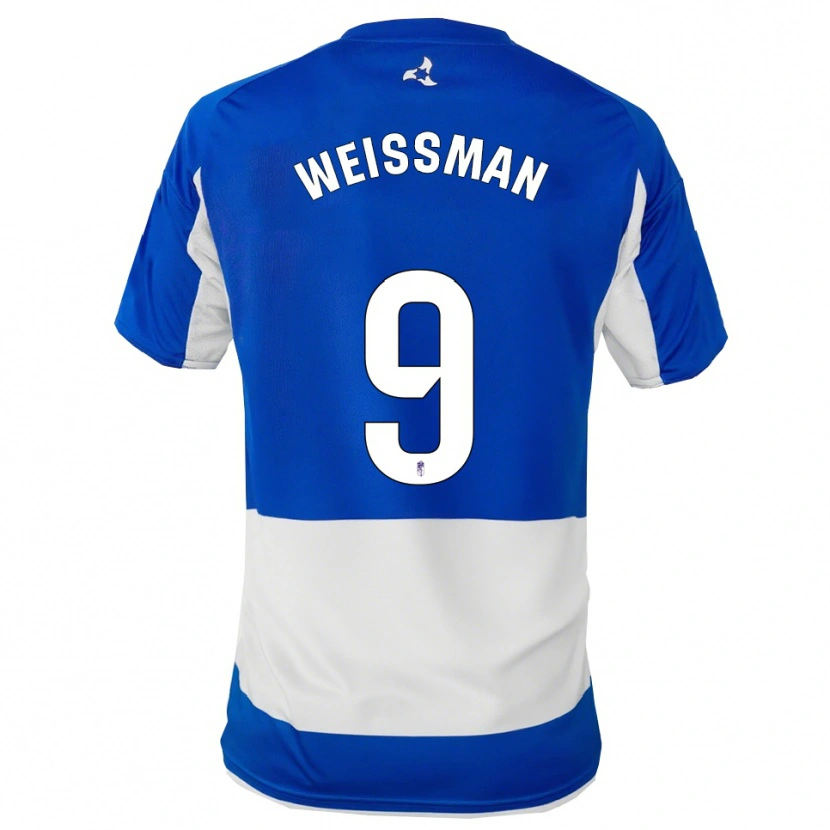 Danxen Uomo Maglia Shon Weissman #9 Blu Bianco Kit Gara Away 2025/26 Maglietta