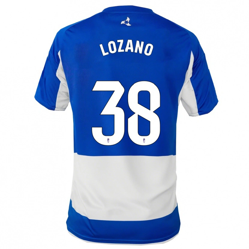 Danxen Uomo Maglia Mario Lozano #38 Blu Bianco Kit Gara Away 2025/26 Maglietta