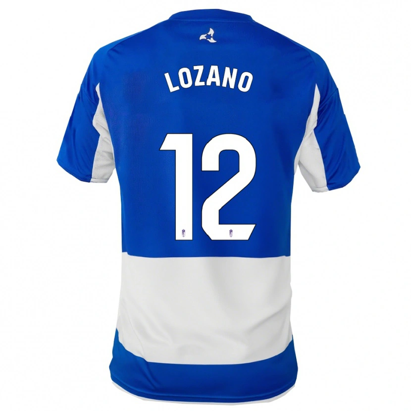 Danxen Uomo Maglia Hugo Lozano #12 Blu Bianco Kit Gara Away 2025/26 Maglietta