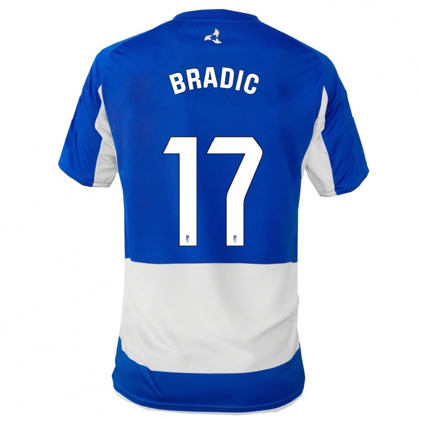 Danxen Uomo Maglia Biljana Bradić #17 Blu Bianco Kit Gara Away 2025/26 Maglietta