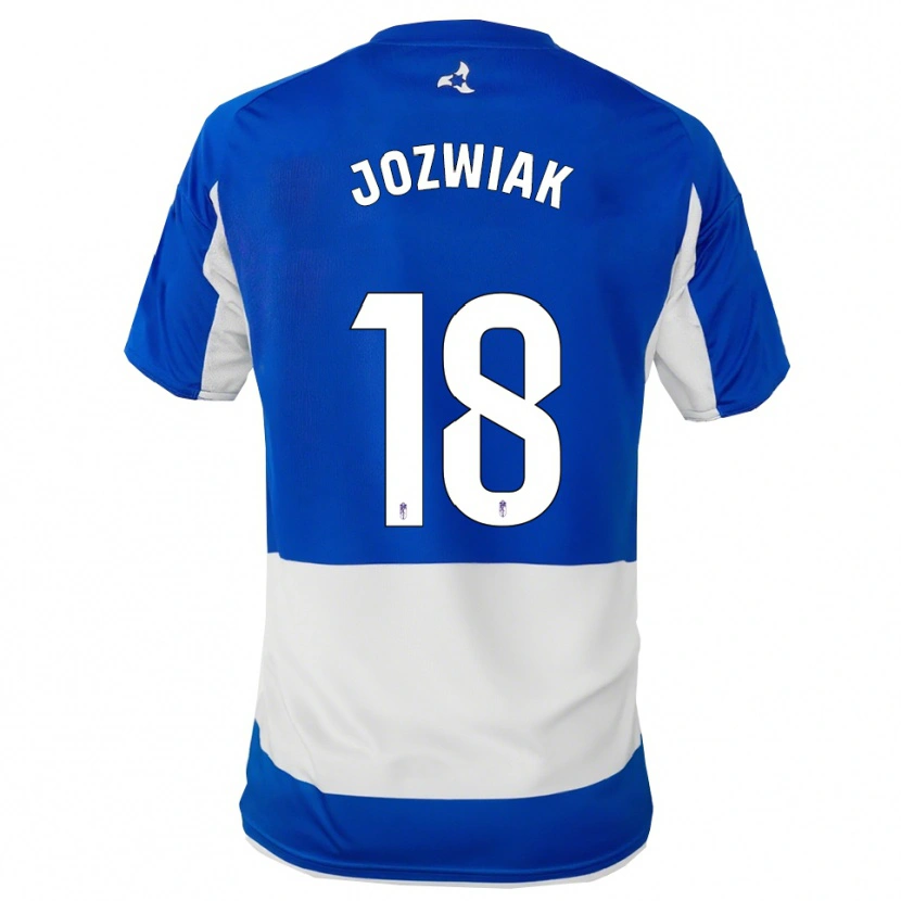 Danxen Uomo Maglia Kamil Józwiak #18 Blu Bianco Kit Gara Away 2025/26 Maglietta