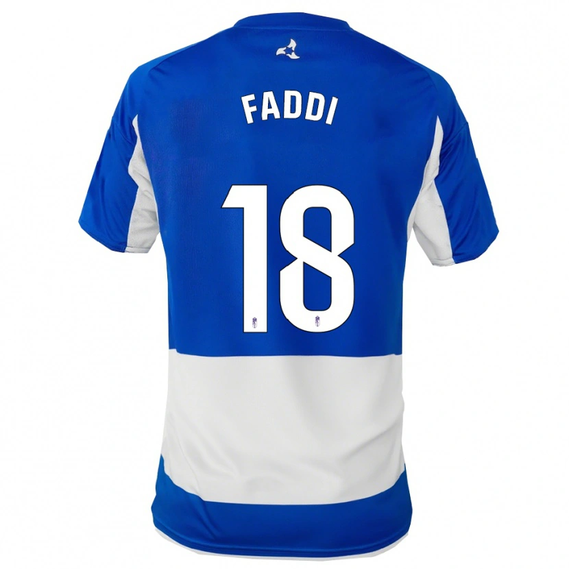 Danxen Uomo Maglia Inés Faddi #18 Blu Bianco Kit Gara Away 2025/26 Maglietta
