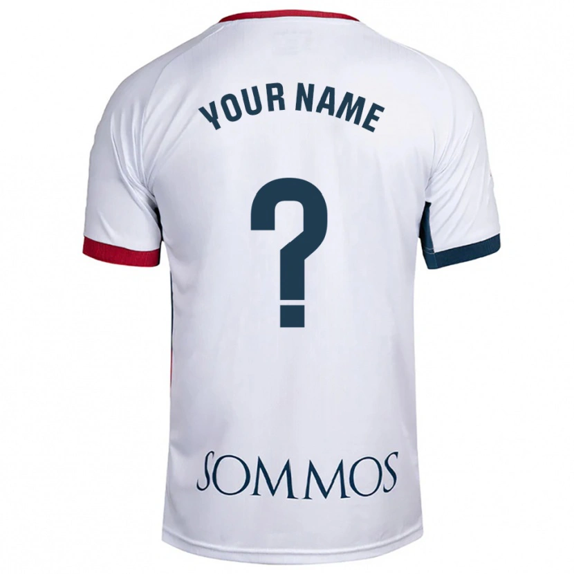 Danxen Uomo Maglia Il Tuo Nome #0 Bianco Rosso Kit Gara Away 2025/26 Maglietta
