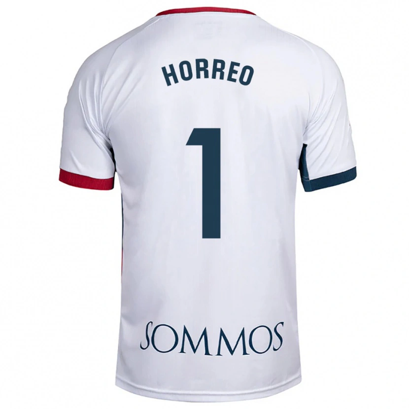 Danxen Uomo Maglia Berto Hórreo #1 Bianco Rosso Kit Gara Away 2025/26 Maglietta