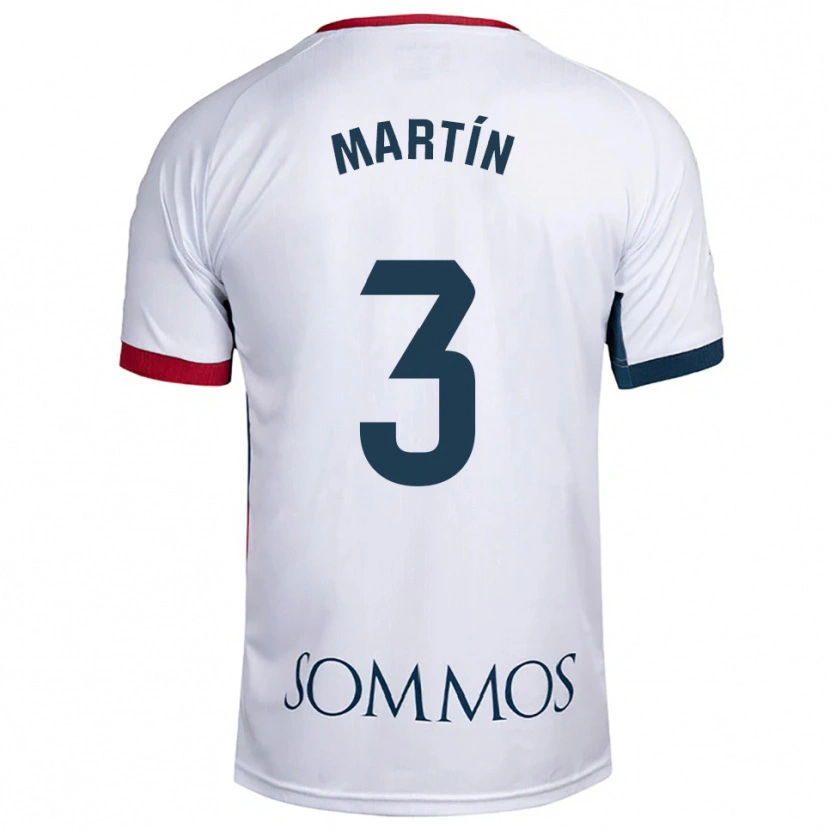 Danxen Uomo Maglia Jordi Martín #3 Bianco Rosso Kit Gara Away 2025/26 Maglietta