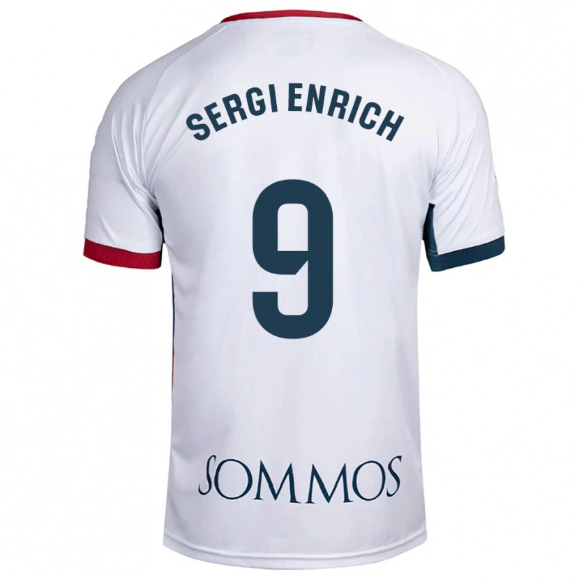 Danxen Uomo Maglia Sergi Enrich #9 Bianco Rosso Kit Gara Away 2025/26 Maglietta