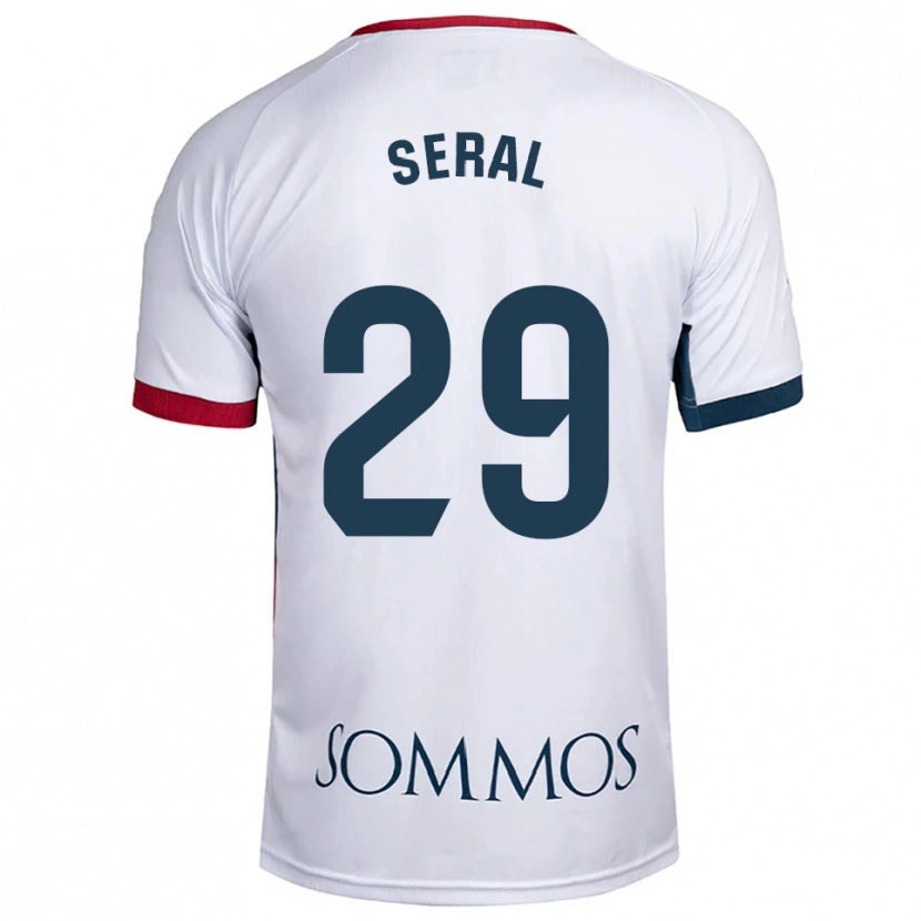 Danxen Uomo Maglia Abel Seral #29 Bianco Rosso Kit Gara Away 2025/26 Maglietta