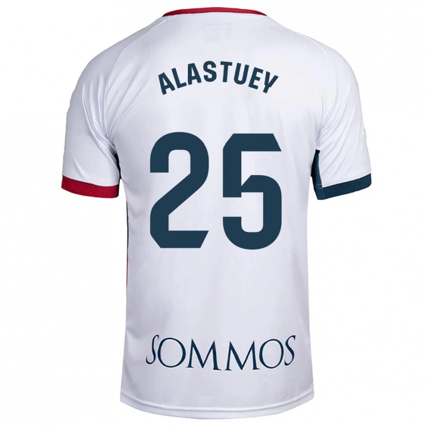 Danxen Uomo Maglia Martina Alastuey #25 Bianco Rosso Kit Gara Away 2025/26 Maglietta