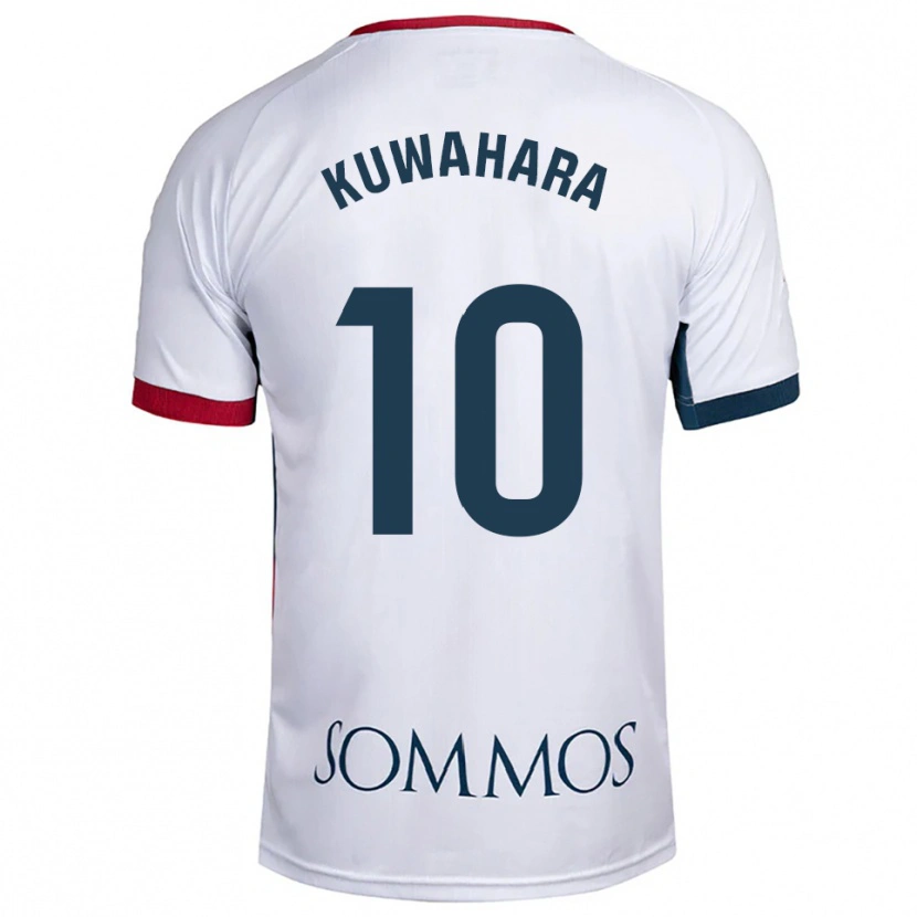 Danxen Uomo Maglia Akane Kuwahara #10 Bianco Rosso Kit Gara Away 2025/26 Maglietta