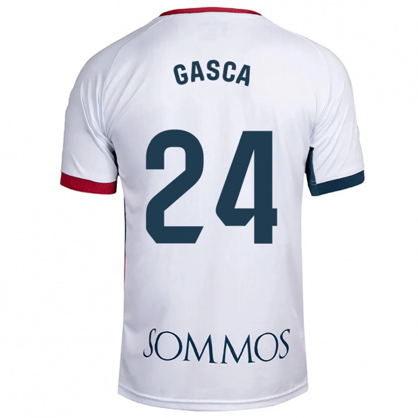Danxen Uomo Maglia Verónica Gasca #24 Bianco Rosso Kit Gara Away 2025/26 Maglietta