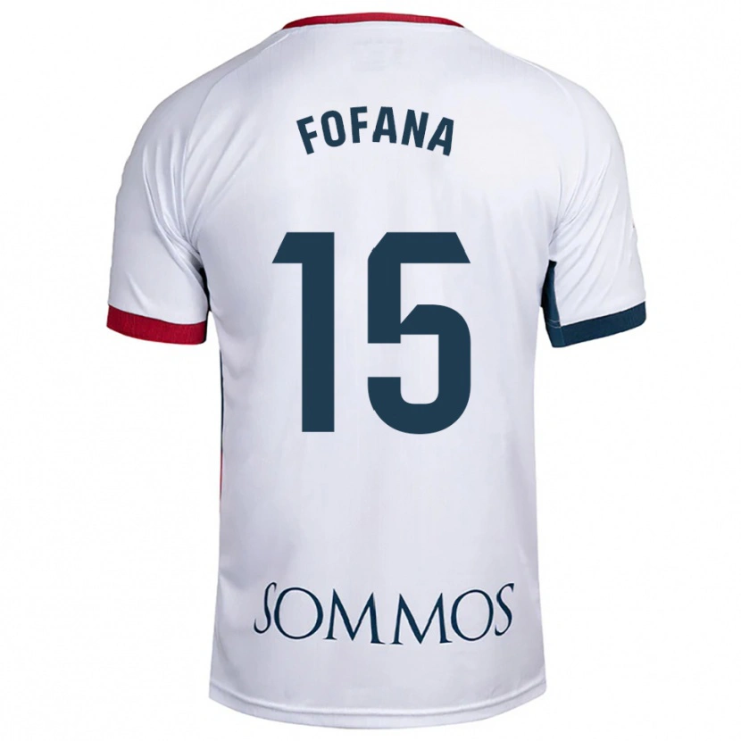 Danxen Uomo Maglia Fadia Fofana #15 Bianco Rosso Kit Gara Away 2025/26 Maglietta
