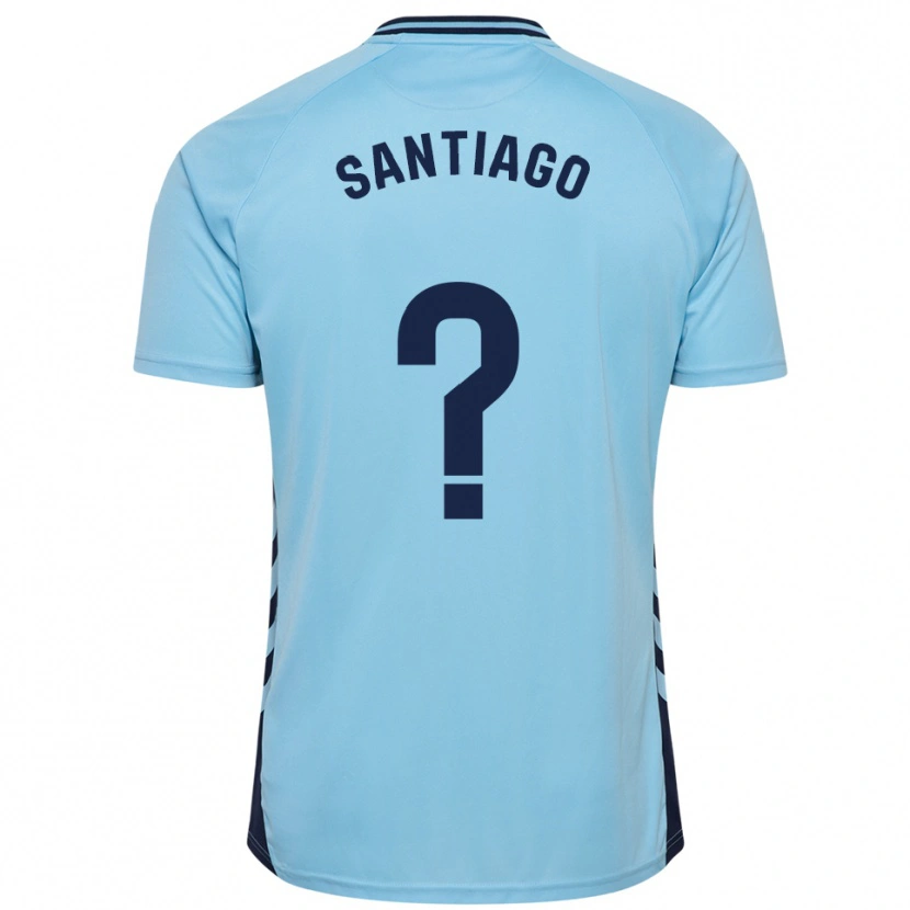 Danxen Uomo Maglia Eduardo Santiago #0 Azzurro Kit Gara Away 2025/26 Maglietta