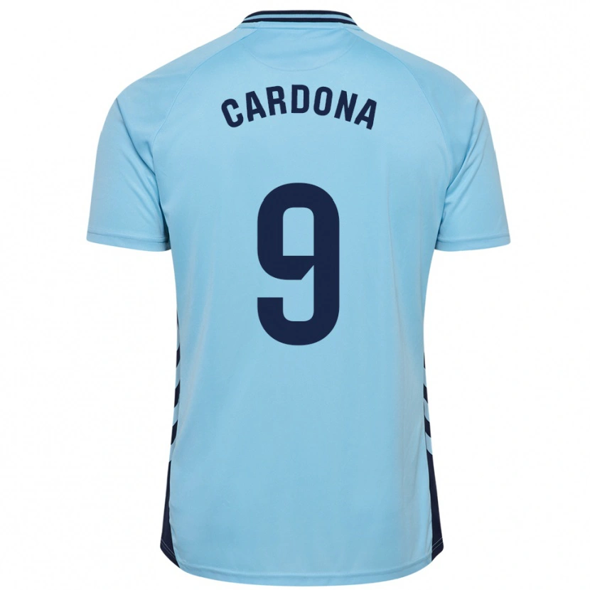 Danxen Uomo Maglia Marc Cardona #9 Azzurro Kit Gara Away 2025/26 Maglietta