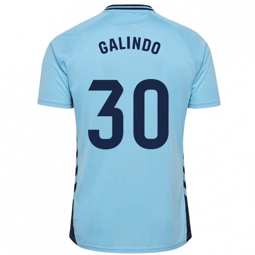 Danxen Uomo Maglia Cristian Galindo #30 Azzurro Kit Gara Away 2025/26 Maglietta