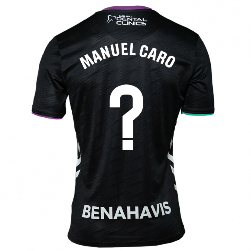 Danxen Uomo Maglia José Manuel Caro #0 Nero Viola Verde Kit Gara Away 2025/26 Maglietta