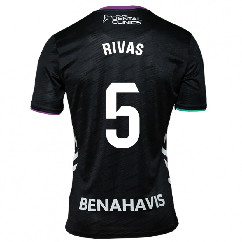 Danxen Uomo Maglia Juande Rivas #5 Nero Viola Verde Kit Gara Away 2025/26 Maglietta