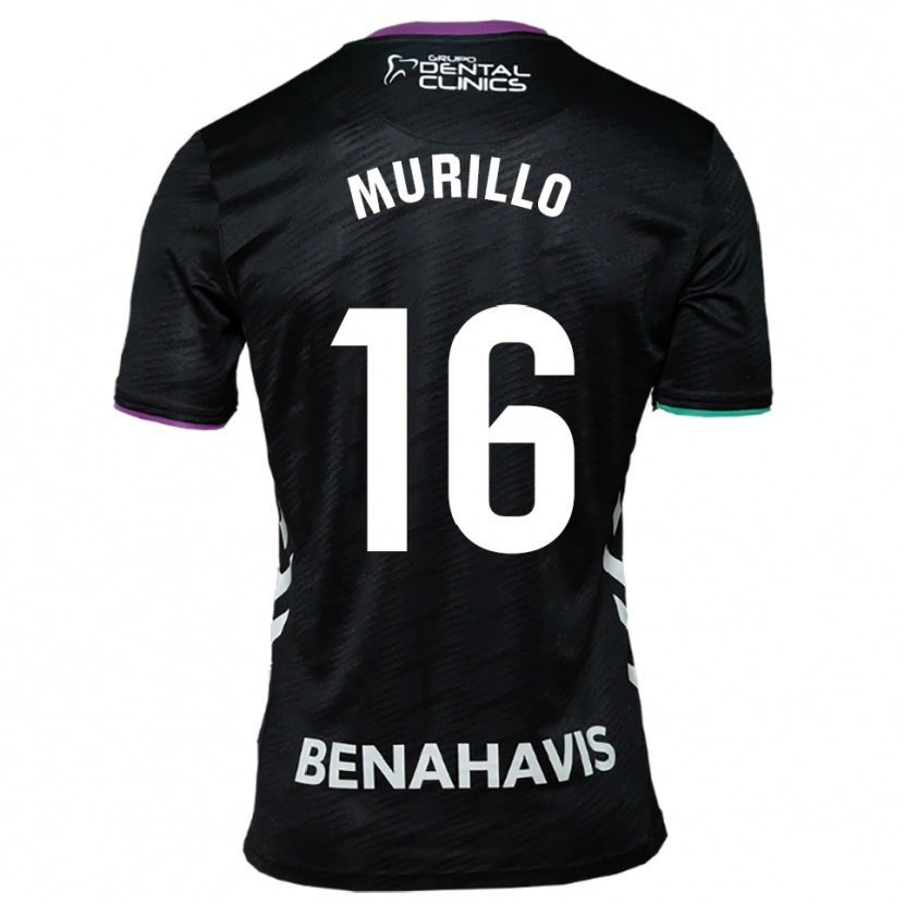 Danxen Uomo Maglia Diego Murillo #16 Nero Viola Verde Kit Gara Away 2025/26 Maglietta