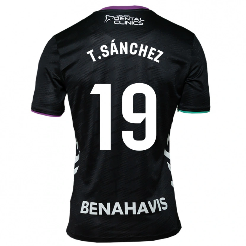 Danxen Uomo Maglia Toni Sánchez #19 Nero Viola Verde Kit Gara Away 2025/26 Maglietta