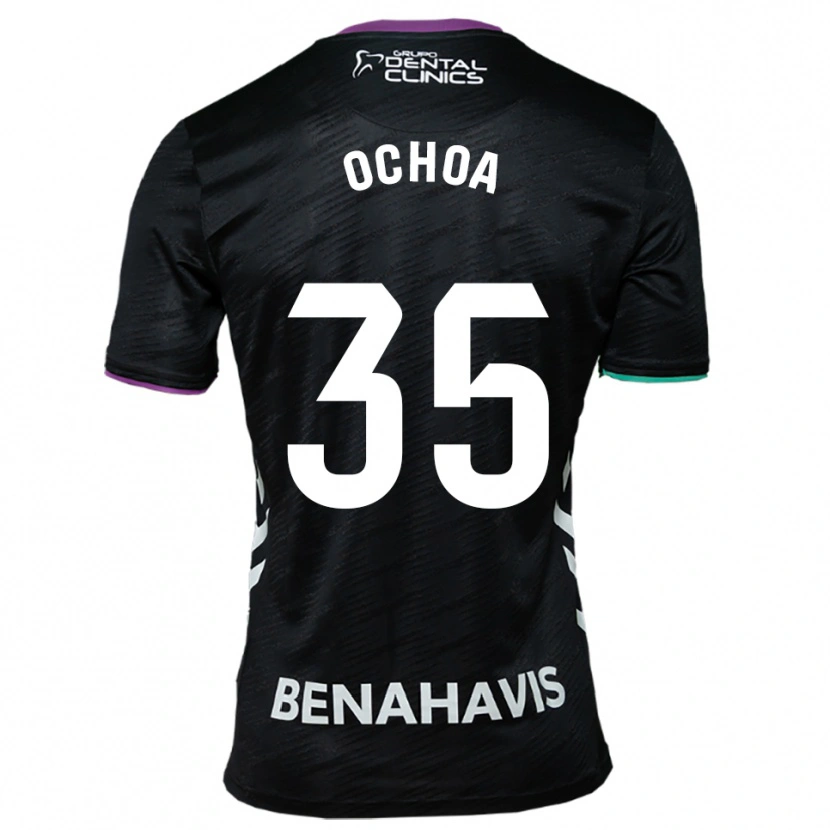 Danxen Uomo Maglia Aarón Ochoa #35 Nero Viola Verde Kit Gara Away 2025/26 Maglietta