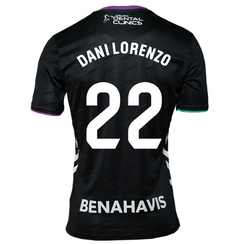 Danxen Uomo Maglia Dani Lorenzo #22 Nero Viola Verde Kit Gara Away 2025/26 Maglietta