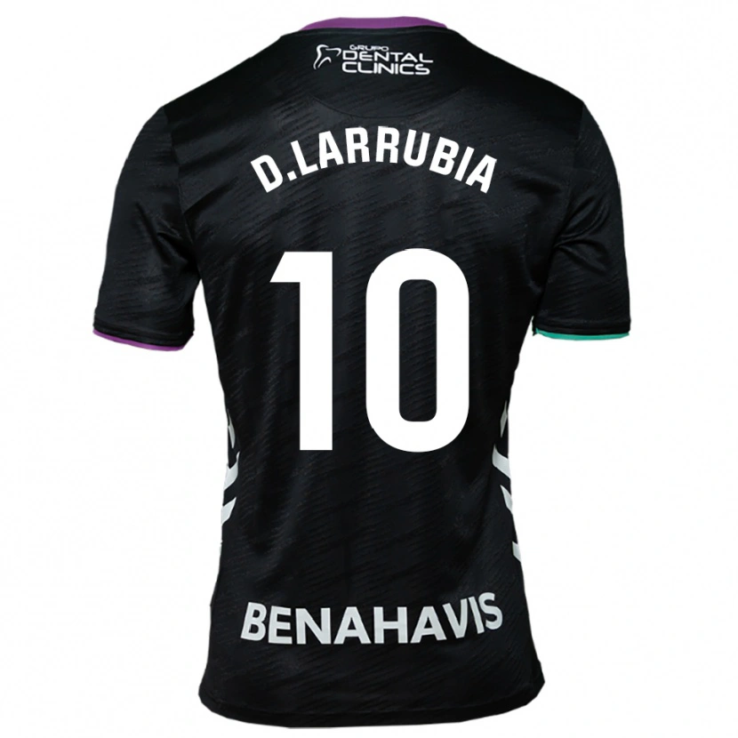 Danxen Uomo Maglia David Larrubia #10 Nero Viola Verde Kit Gara Away 2025/26 Maglietta