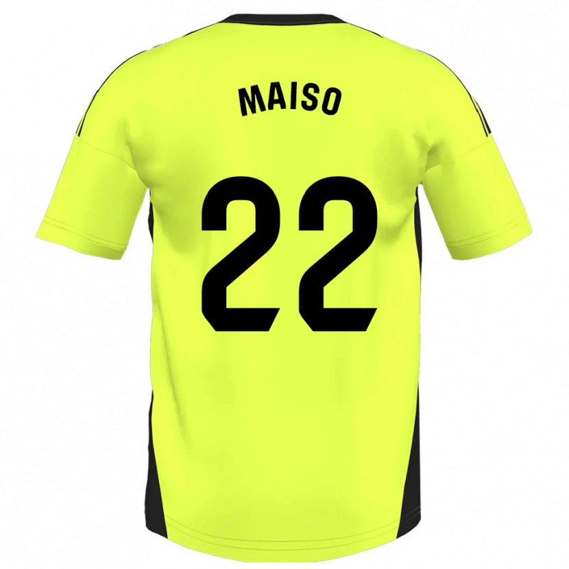 Danxen Uomo Maglia Álvaro Maiso #22 Giallo Fluorescente Kit Gara Away 2025/26 Maglietta