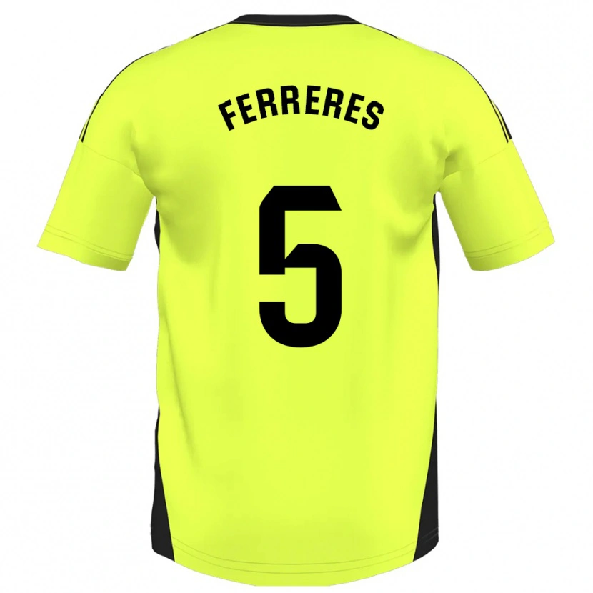 Danxen Uomo Maglia Manolo Ferreres #5 Giallo Fluorescente Kit Gara Away 2025/26 Maglietta