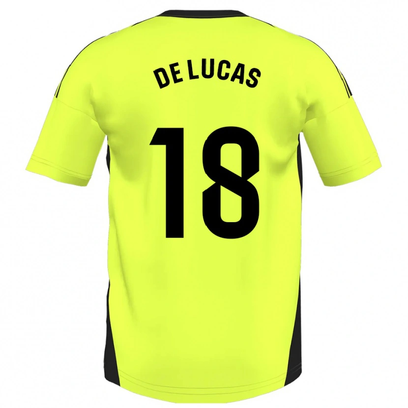 Danxen Uomo Maglia Alejandro De Lucas #18 Giallo Fluorescente Kit Gara Away 2025/26 Maglietta